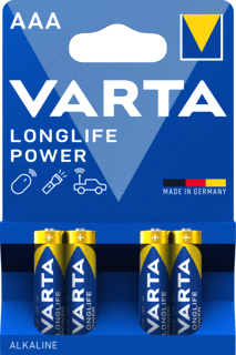 BATTERIJEN AAA VARTA (SET à 4 STUKS)