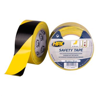 AFZETTAPE GEEL/ZWART 50 MM (ROL à 33 MTR)